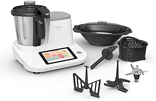 Moulinex Click&Cook HF5061 Robot de cuisine multifonction 3,6 l (Recetario, 10 programmes automatiques, température de 30 à 120 °C, 12 vitesses, 1400 W, 32 fonctions, balance Noir Avis, Fiche Technique et Prix au Maroc