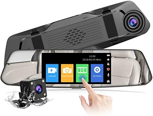 【2023 Nouvelle Version】CHORTAU Dashcam Voiture Rétroviseur Écran Tactile de 4,8 Pouces Full HD 1080P,Caméra de Voiture Grand Angle Caméra Avant et 1080P Caméra Arrière Étanche,Système de Stationnement Fiche Technique et Prix au Maroc