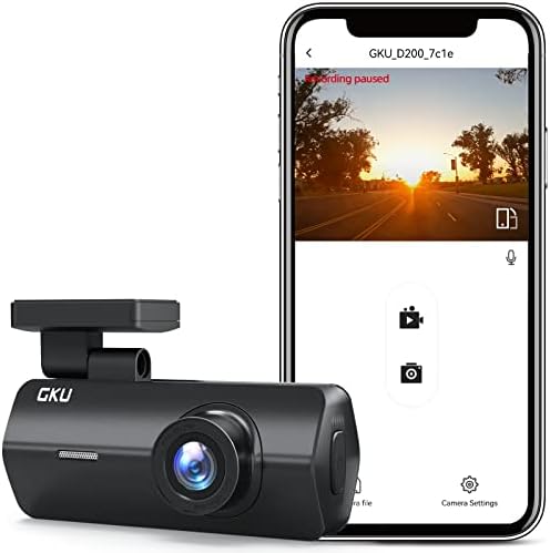 Camera de Voiture Embarquée GKU 2,5 K WiFi Dash Cam Voiture FHD 1600P, WDR,Enregistrement en Boucle,Surveillance du stationnement 24H, Prise en Charge de 128 Go Max Fiche Technique et Prix au Maroc