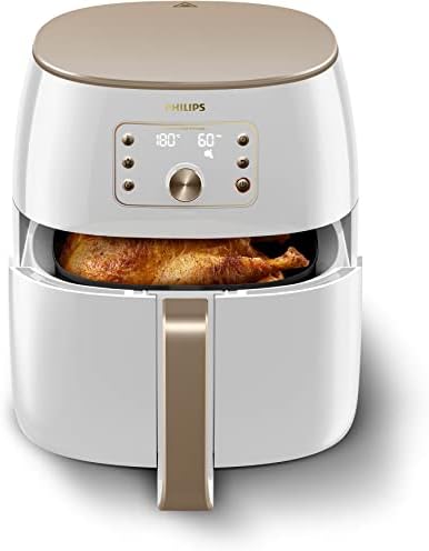 Philips Premium Airfryer XXL Airfryer sans huile, technologie Smart Sensing, 2225 W, technologie d'élimination des graisses, technologie Rapid Air, 43,3 x 32,1 x 31,5 cm, blanc, HD9870/20 Avis, Fiche Technique et Prix au Maroc