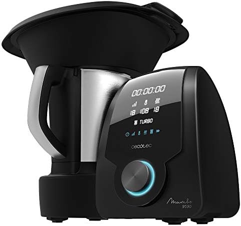 Cecotec Robot de Cuisine Multifonction Mambo 9590. Cuillère MamboMix, Bol Habana, 30 Fonctions, Bol en acier inoxydable de 3,3 L, Vitesse zéro, Panier pour bouillir sur 4 niveaux, Livre de recettes Avis, Fiche Technique et Prix au Maroc