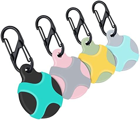 woednx Lot de 4 étuis Porte-clés AirTag, étui en Silicone Airtag pour Apple Airtags, Air Tag Holder étanche Anti-Rayures Airtag Accessoires pour clés Enfants, Bagages, Portefeuille, Collier de Chien Avis, Fiche Technique et Prix au Maroc