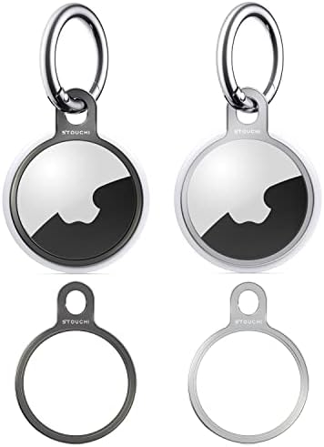 2Pack Stouchi AirTag Lot de 2 Porte-clés en Acier Inoxydable avec 2 Porte-clés Installation Simple Design Fin pour AirTags Avis, Fiche Technique et Prix au Maroc