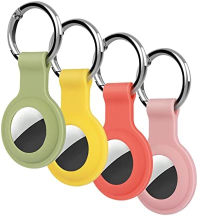 4 Pièces KOKOKA Étui Protection Compatible avec Airtag, Airtag Housse Coque Keyring Tracker pour Votre Clé de Voiture, Votre Sac, Chien Laisse et Plus Encore, Matcha Green Pink Orange Yellow Avis, Fiche Technique et Prix au Maroc