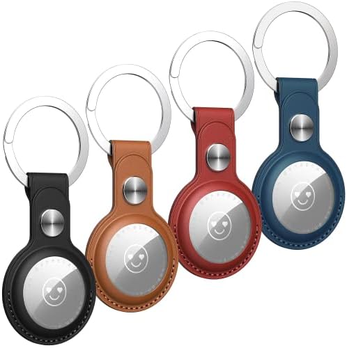 Benazcap 4 Pièce Étuis en Cuir PU pour AirTags Key Finder (Locator Tracker), Mini AirTags Tracker Cover Skin, Housse AirTags avec Porte-Clés Avis, Fiche Technique et Prix au Maroc
