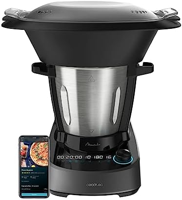 Cecotec Robot de cuisine multifonction Mambo 11090 1600 W 37 fonctions, APP, Balance et Pichet de 3,3 litres en acier inoxydable pour lave-vaisselle, Recette et accessoires Avis, Fiche Technique et Prix au Maroc
