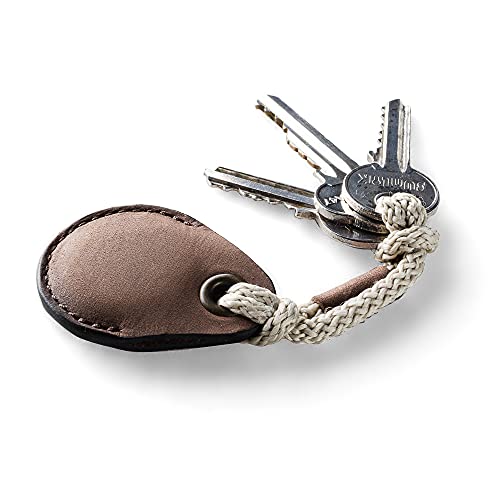 Porte AirTag en cuir/Etui/Porte-clés/Porte-clefs, Wood Brown, Cuir tanné végétal, Pendentif pour sac, housse Air Tag, traceur GPS, bagages, étui à clés, protection AirTags, Crazy Horse Craft Avis, Fiche Technique et Prix au Maroc