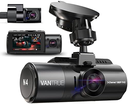 VANTRUE N4 Triple Dashcam 1440P+1440P+1080P Avant et Arrière, 4K Frontale Caméra Embarquée Voiture à Condensateur, Vision Nocturne IR, 24H Mode Parking Détection de Mouvement, WDR G-Senseur Max 512 G Fiche Technique et Prix au Maroc