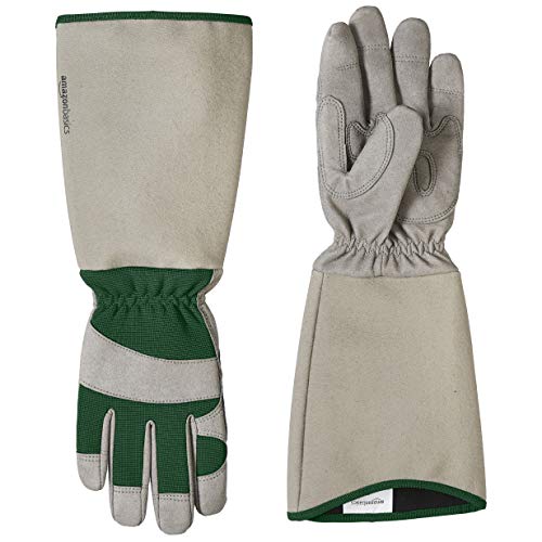 Amazon Basics Gants de jardinage, taille de rosiers, résistant aux épines - avec protection des avant-bras, vert, taille M Avis, Fiche Technique et Prix au Maroc