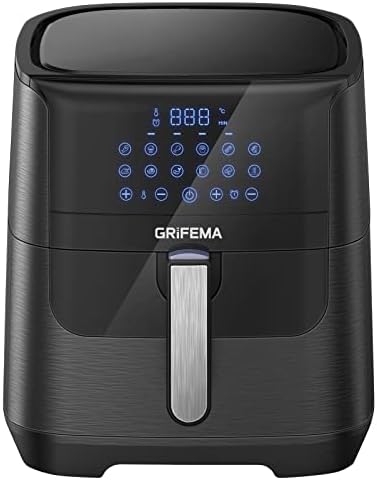GRIFEMA GC2001 Friteuse sans Huile XXL 6,5L/1800W avec Écran Tactile LED, 12 Programmes pour Cuisson Saine sans Huile, Air Fryer Circulation d'air Rapide 60 Min Minuterie et Température Réglable, Noir Avis, Fiche Technique et Prix au Maroc