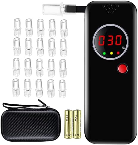 Mayybei Alcootest Ethylotest Electronique, Testeur d'alcool avec Le Capteur Semi-conducteur Haute Sensibilite, Portable LCD Numérique Ethylometre, 20 Embouchures et 2-AA Batterie Fiche Technique et Prix au Maroc
