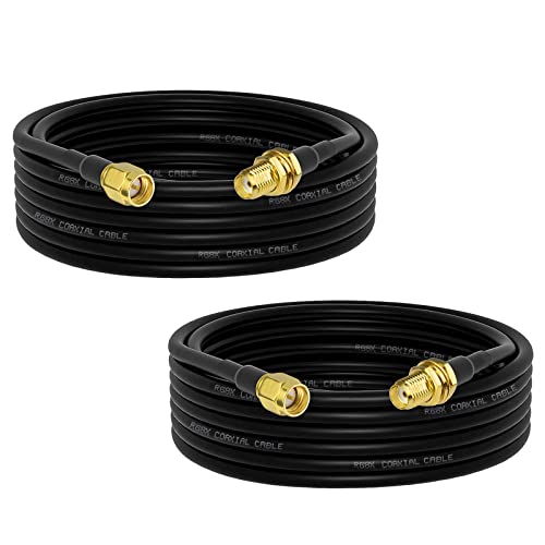 Superbat Lot de 2 câbles d'extension SMA de 3 m, connecteur SMA mâle vers SMA femelle, câble coaxial RG8X à faible perte pour antenne SDR 3G/4G/5G/ADS-B/Ham/GPS/WiFi/RF (pas pour téléviseur) Avis, Fiche Technique et Prix au Maroc