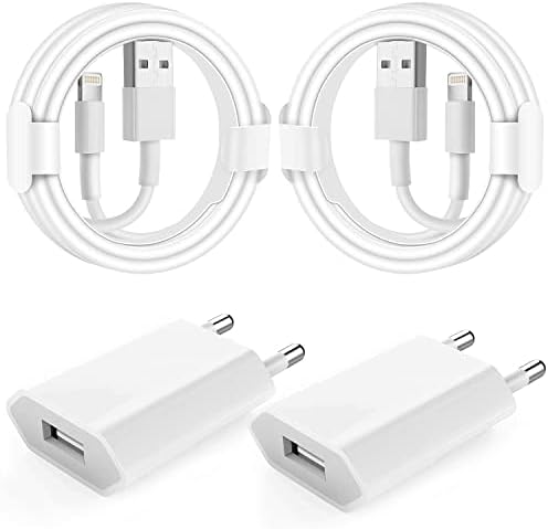 Chargeur Rapide iPhone 【Certifié MFi Apple】 2-Pack Chargeur USB et Câble Lightning de 1 m Adaptateur Secteur USB Universel Mural Chargeur Compatible avec iPhone 13/12/SE/11/X/XS/XR/8/7/7 Plus/6/iPad Fiche Technique et Prix au Maroc