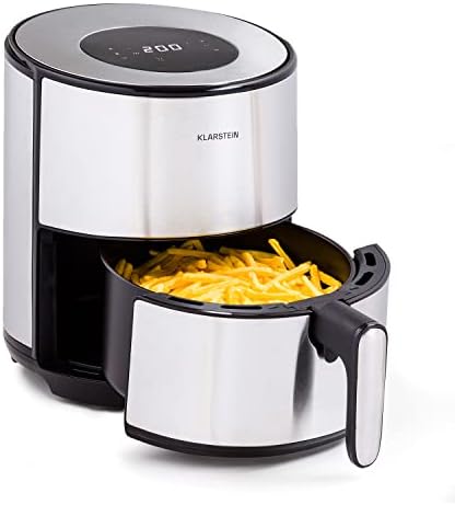 Klarstein Friteuse Sans Huile, Friteuse Compacte à Air Chaud 1500W à Chauffage Rapide pour la Cuisine, Airfryer 4.3L avec Ecran Tactile, Minuterie, Température Réglable, 8 Programmes de Cuisson Avis, Fiche Technique et Prix au Maroc
