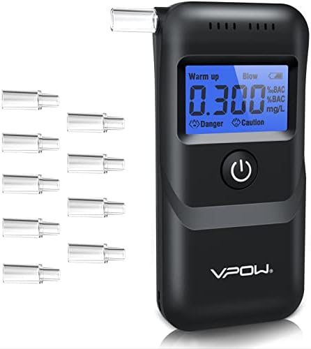 Ethylotest, Ethylotest Electronique VPOW avec Affichage Numérique LCD bleu, Précision de Qualité, Alcootest Personnel Pour Usage Domestique et Professionnel Fiche Technique et Prix au Maroc