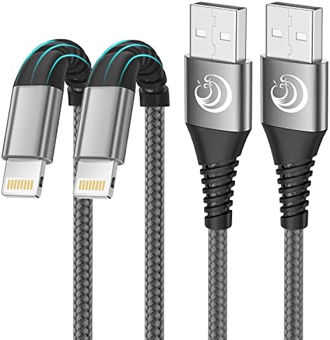 Câble pour iPhone,Chargeur iPhone [2m/Lot de 2] Certifié MFi Cable Lightning Nylon Tressé Câble iPhone Charge Rapide pour iPhone 11 12 13 14 Pro XS Max XR 8 7 6 Plus Se iPad Chargeur, Cordon iPhone Fiche Technique et Prix au Maroc