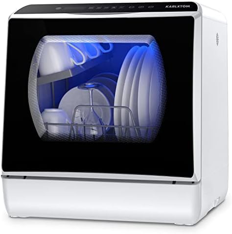 Karlxtom Lave-vaisselle de table, Mini Lave-vaisselle, Affichage à LED, 45CM, 6Programmes, Comman destactiles, Lavage des fruits, Soins Pour Bébés Avis, Fiche Technique et Prix au Maroc