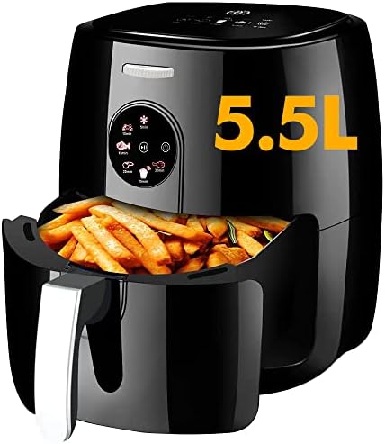 ARINTUL Airfryer 5.5L Friteuse à air chaud sans huile, ensemble friteuse à air avec écran tactile,minuterie, contrôle de température, friteuse à air chaud 6 programmes 1500 W pour 3 à 5 personnes Avis, Fiche Technique et Prix au Maroc