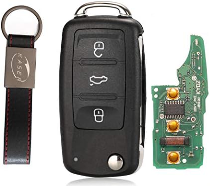 Clé Télécommande pour Volkswagen avec Carte Électronique - 3 Boutons pour VW Skoda Seat Golf Passat Tiguan Polo (433Mhz ID48 Chip) 5K0837202A Transpondeur avec Batterie prêt pour la Programmation Fiche Technique et Prix au Maroc