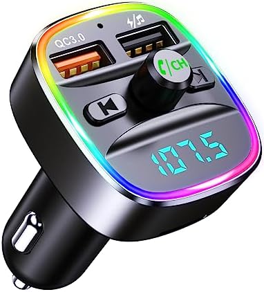 VOODII Transmetteur FM Bluetooth 5.3, QC3.0 Adaptateur Bluetooth Voiture Support Siri/Bixby/Google Assistant, Disque U/Carte TF, Allume Cigare Bluetooth mit 2 Port USB, Appel Mains Libres Fiche Technique et Prix au Maroc