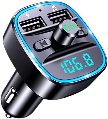 Mohard Bluetooth Voiture, Transmetteur FM Bluetooth 5.0 Adaptateur Radio Lecteur de Musique MP3 sans Fil, Appels Mains Libres, Dual USB Ports 5V/2.4A & 1A, Chargeur Voiture Support Carte TF/Clé USB Fiche Technique et Prix au Maroc