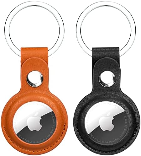 2 Pièces Étui de Protection for Airtags 2021, Support de Protection Airtag, étui Anti-Rayures Portable pour AirTags, avec Porte-clés, PU, Marron, Noir (Noir) Avis, Fiche Technique et Prix au Maroc