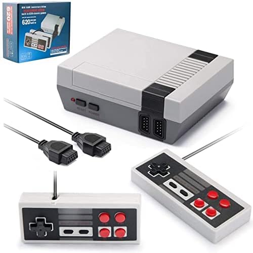 Alear Classic NES Console de jeux rétro 8 bits pour TV 620 jeux vidéo intégrés et 2 manettes à 4 boutons, sortie AV, souvenirs d'enfance, cadeaux amusants pour lui, mini console (non OEM), (640a) Fiche Technique et Prix au Maroc