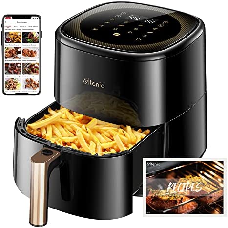 Ultenic K10 Friteuse sans Huile 5 L, Friteuse à Air avec 11 Programmes, Menu Francais Online, Ecran LED Tactile, Préchauffage et Maintien au Chaud, Panier Anti-Adhésif sans BPA PFOA, 1500 W Avis, Fiche Technique et Prix au Maroc