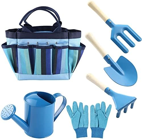 YunNasi Outils de Jardin Enfants Outils de Jardinage pour Enfants Set d’Outils de Jardin Outillage de Jardin avec Sac et Outils pour Enfants Set de 6 (Bleu) Avis, Fiche Technique et Prix au Maroc