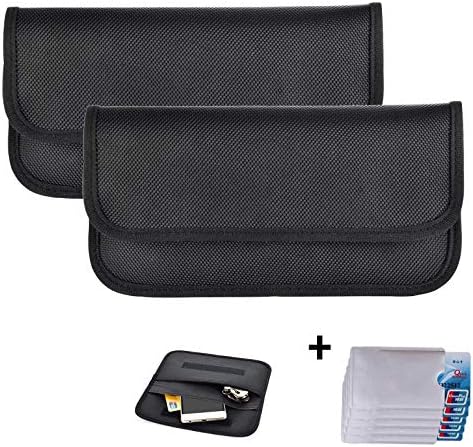 Newseego Paquet de 2 Sacs de Blocage de signaux RFID | 5X Pochettes pour Cartes de crédit RFID | Sac Faraday pour clé de Voiture FOB bloquant la Poche, Pochette de Protection de Signal RFID - (Noir) Fiche Technique et Prix au Maroc