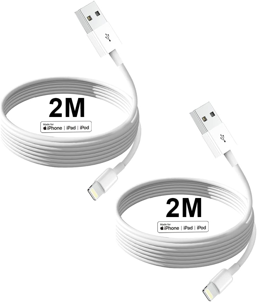 MQCHQA Chargeur iPhone [Certifié Apple MFi] 2 x 6 pieds Câbles USB vers Lightning Câble de charge Transfert de synchronisation de données Compatible avec iPhone 13 12 11 Pro Max XS XR X SE iPad Fiche Technique et Prix au Maroc