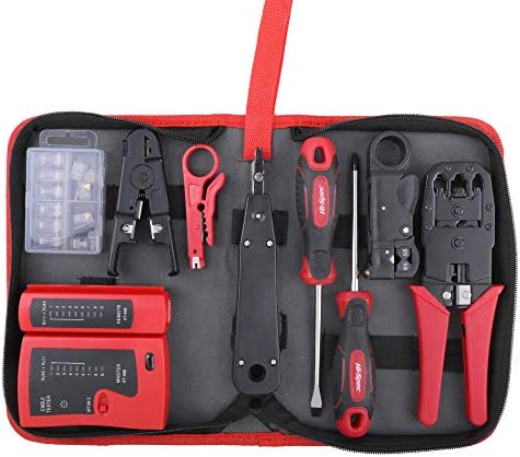 Hi-Spec Kit d'Outils Réseau 9 pièces Professionnel avec Testeur de Câble, Pince à Sertir & Accessoires pour Installation et Réparation d'Ordinateurs et Câblage EthernetAvis,  Fiche Technique et Prix au Maroc