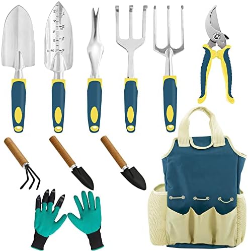 GardenHOME Ensemble Doutils de Jardinage 11 Pièces Outil de Durable en Alliage Daluminium de Qualité Supérieure avec Sac Fourre-Tout et Outil Succulent, Poignée Antidérapante pour Femme Hommes Enfant Avis, Fiche Technique et Prix au Maroc