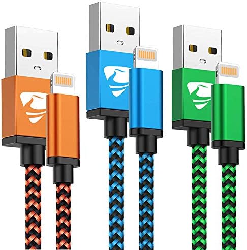 Câble iPhone 2M Lot de 3, Chargeur iPhone Certifié MFi Cable Lightning USB Cordon iPhone Nylon Fil Charge Rapide Ultra Solide Compatible avec iPhone 14 13 12 Pro Max 11 XR XS X 8 7 6s 6 Plus SE iPad Fiche Technique et Prix au Maroc