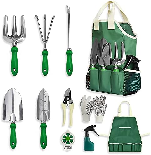 GardenHOME Outils de Jardinage, Ensemble 11 Pièces Outillage de Jardin, Toile Réglable Tablier Sac Fourre-Tout-Cadeaux de Jardinage pour Femmes Avis, Fiche Technique et Prix au Maroc