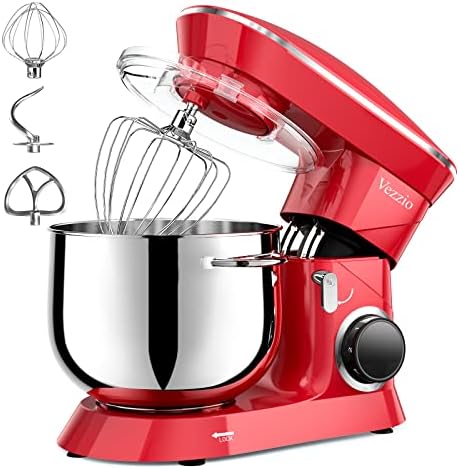 Robot Pâtissier Vezzio Robot Cuisine Multifonctions 8.5L Robot Pâtissier1500W 6 Vitesses Robot Pétrin Professionnel Faible Bruit vec Crochet Pétrin,Batteur plat,Fouet à Fils - Rouge Avis, Fiche Technique et Prix au Maroc