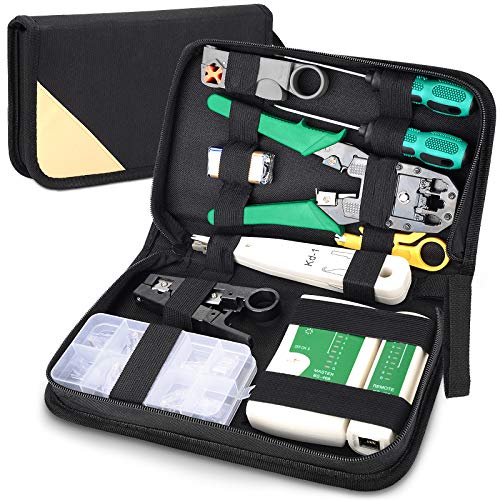 Testeur de Network Réseau Cable Kit d'outils de Réparation d'Ordinateur,12 en 1 Professional Maintenance de Testeur de Câble LAN,Pince à Sertir de Fil RJ45 RJ11Réseau d'Outils pour DIY,Ménage,l'UsineAvis,  Fiche Technique et Prix au Maroc