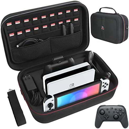 HEYSTOP Etui pour Nintendo Switch Pochette avec 18 Emplacement pour Carte de Jeu,Étui de Transport de Voyage à Coque Rigide, adapté aux Consoles de Jeu et Accessoires Nintendo Switch, Noir Fiche Technique et Prix au Maroc