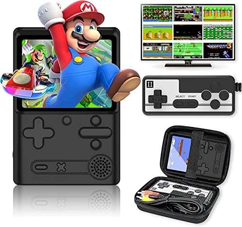 Console de jeu rétro portable, écran de 7,6 cm, console de jeu vidéo portable avec manette de jeu – 500 jeux FC classiques intégrés, prend en charge la connexion TV et deux lecteurs (noir) Fiche Technique et Prix au Maroc
