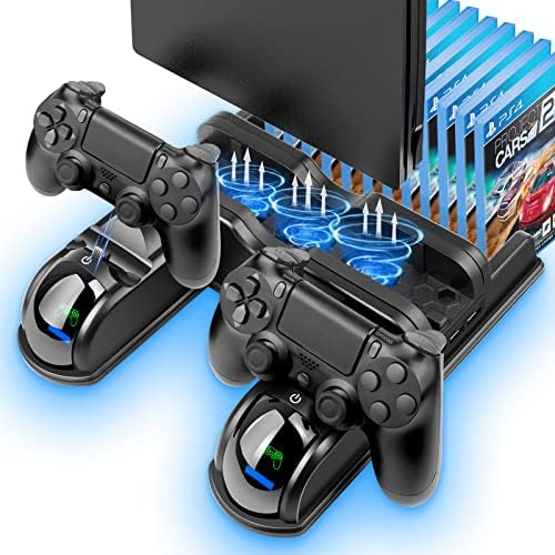 Labtec Support PS4 avec ventilateur de refroidissement PS4 et station de charge double manette pour Playstation 4/PS4 Slim/PS4 Pro avec 12 emplacements de jeu, accessoires PS4 Fiche Technique et Prix au Maroc
