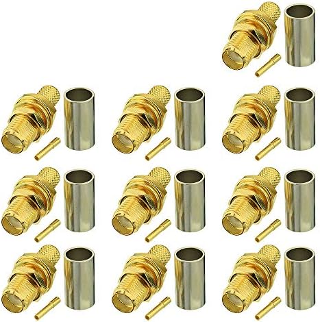 Eightwood Connecteur SMA Jack Femelle Cloison Droite Panneau Sertissure pour RG58 LMR195 Câble sans Fil WLAN 4G WiFi Antenne Câble D'extension WiFi Caméra 10pcs Avis, Fiche Technique et Prix au Maroc