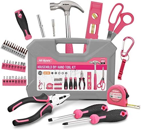 Hi-Spec Boîte à Outils 42 Pièces Rose - Kit d'Outils Essentiels avec Coffret Portable - Marteau, Pinces, Tournevis et Accessoires - Idéal pour Bricolage à DomicileAvis,  Fiche Technique et Prix au Maroc