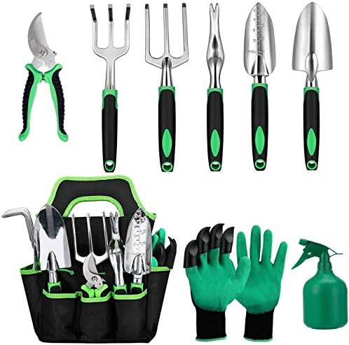 Ensemble d'outils de Jardin, Outils de Jardin en Aluminium 10 pièces avec Sac de Jardin, Gants de toilettage de Jardin, débroussailleuse, Pelle de Jardin, fête des mères de Jardin Hommes Femmes Avis, Fiche Technique et Prix au Maroc