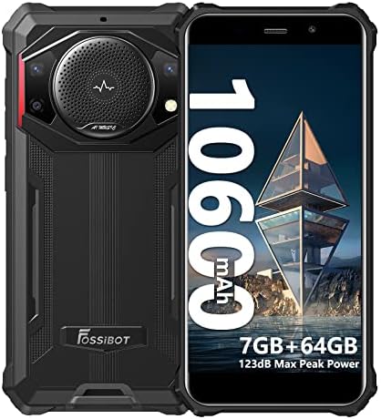 FOSSiBOT F101 Android 12 Téléphone Portable Incassable 2023, 10600 mAh, 7 Go/64 Go/512 Go Extensible, avec Haut-Parleur 123 DB, Écran HD+ 5,45" 24 MP + 5 MP + 0,3 MP OTG/Face ID/GPS/4G Dual SIM Fiche Technique et Prix au Maroc