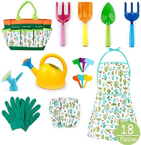 XINNIAN Outils de Jardinage Enfant,Set Jardinage Enfant,Kit d'outils de Jardin pour Enfants,Jouet Jardinage Enfant,Ensemble Jardinage Enfant avec Gants de Tablier Râteau Truelle Pelle Arrosoir Avis, Fiche Technique et Prix au Maroc