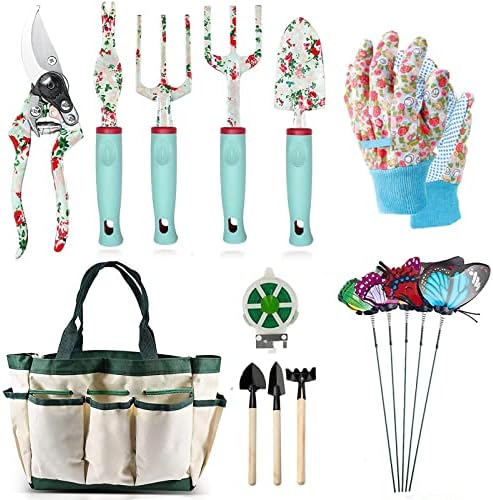 Ensemble Outils Jardinage,12 Pièces Floral Cadeaux D'outils à Main de Jardinage Cadeaux de Jardinage pour Femmes et Hommes, avec Sécateur et Fourre-Tout de Rangement à Très Grande Poignée Avis, Fiche Technique et Prix au Maroc