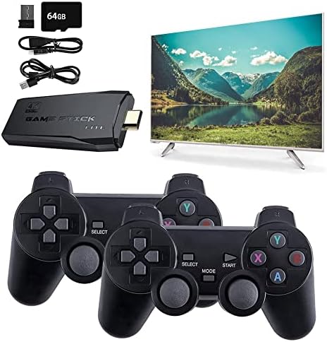 Cymwer Console de jeu rétro 32 G/64 G avec deux manettes sans fil Plug & Play - Console de jeu rétro sans fil intégrée 3500 +/1000 + jeux TV 4K haute définition Fiche Technique et Prix au Maroc
