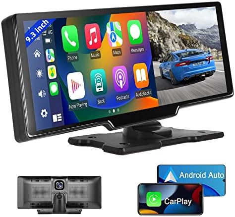 Podofo Radio Stéréo de Voiture Portable avec sans Fil Apple Carplay Android Auto 9.3" Moniteur à Écran Tactile 7 V-32 V Autoradio avec Bluetooth, Transmission FM, Apple Airplay, Lien Miroir Fiche Technique et Prix au Maroc