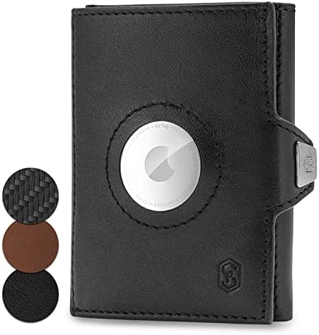Slimpuro Tryo Airtag Portefeuille en cuir premium | Case de carte de crédit Men | Portefeuille masculin | RFID Blocking & Slim I Écouteur de carte, portefeuille de portefeuille à air - Shwarz Avis, Fiche Technique et Prix au Maroc