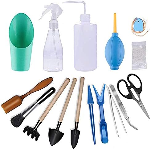 Gxhong Kits D'outils de Jardinage Intérieur, 16 Petits Transplantation Succulente Outils Mini Outils Bonsaï, avec Sécateur Ciseaux Mini Arrosoir Rteau Pelle pour Jardin Pelouse Avis, Fiche Technique et Prix au Maroc